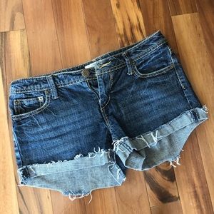 Blue denim shorts
